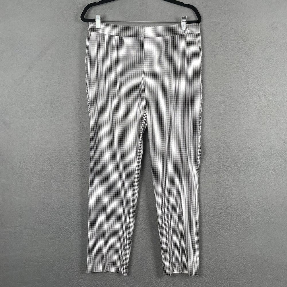 Lafayette 148 Manhattan Pants Womens 8 Plaid Wool Blend Stretch Career Office